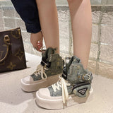 Niulatu Shoes for Women 2025 Winter Belt Buckle Flat with Platform Boots Zip High Quality Round Toe Ankle Boots Chaussure Femme DJSE