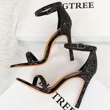 Niulatu Shoes Sexy High Heels Women Pumps Sparkle Sequins Stiletto Heels 10 Cm Party Shoes Women Heels Summer Women Sandals New DJSE