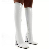 Niulatu Women Platform Thigh Boots Pink Black Party Shoes Plus Size Patent Leather Ytmtloy Knee High Botines De Mujer Sexy DJSE