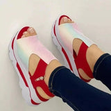 Niulatu Summer Fashion Height Increase Casual Beach Ladies Sandals Size 43 Peep Toe Shoes of Women Wedge Platform Sandalias Women DJSE