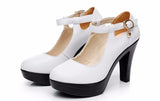 Niulatu Quality Women's Genuine Leather Shoes Platform 2025 Mary Jane Block High Heels Pumps Office Work Mom Shoe Dance DJSE