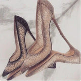 Niulatu Rhinestone Patchwork High Heel Shoes Champagne Glittering Heels Pumps Bling Bling Crystal Wedding Dress Shoes Bride DJSE