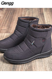Niulatu New Thick Plush Winter Boots for Women Non-slip Waterproof Snow Boots Woman Flat Heels Warm Cotton Padded Shoes DJSE