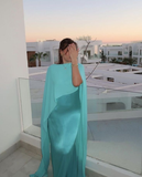 Niulatu Satin Chiffon Long Prom Evening Dress HZ1007