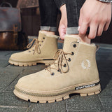 Niulatu Men's Winter Warm and Velvet Thick Bottom Snow Boots 2025 New High Gang Men's Leisure Comfortable and Safe Sports Cotton Shoes DJSE