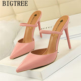 Niulatu Shoes Mules High Heels Bigtree Shoes Stiletto Heels Pumps Women Shoes Extreme High Heels Sexy Chaussures Femme Ayakkabi DJSE