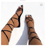 Niulatu 2025 NEW Summer Women's Shoes Fashion Open Toe Flat Sandals Sexy Solid Color Lace Up Women's Shoes Plus Size 42 DJSE