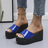 Niulatu slippers women's summer sponge cake platform sandals all-match seaside beach shoes fashion high-heeled flip flops DJSE