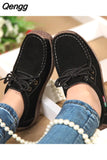 Niulatu Women Flats Comfortable Summer Loafers Women Shoes Breathable leather Sneakers Fashion Black Soft Casual Shoes Female 2025 DJSE