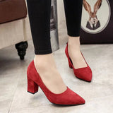 Niulatu Mary Janes New Women OL high heels Black Flock Women Pumps Female Platform Winter Thick with Autumn Round Single Shoes DJSE