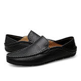 Niulatu Mens Shoes Casual Luxury Brand Summer Men Loafers Genuine Leather Moccasins Light Breathable Slip on Boat Shoes JKPUDUN DJSE