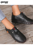 Niulatu Autumn Casual Women Shoes Platform Loafers 2025 Lace Up Leather Flats Slip-On Mom Shoe Mujer Zapatos Chaussure Femme DJSE