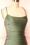 Niulatu Sheath Olive Green Backless Long Prom Dresses Formal Graduation Party Dress Evening Dress SD1552