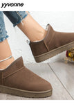 Niulatu Women's Boots Wool Anti-skid Snow Boot Women's Mini Short Boots Warm Winter Thickened Women's Shoes Botas Mujer Ladies DJSE
