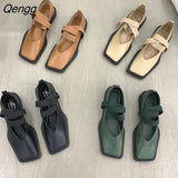 Niulatu Design Mary Jane Shoes Women Elegant Square Toe Flats Summer Outdoor Elastic Band Sandal Fashion Ladies Shoes DJSE