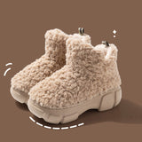 Niulatu Wool Cotton Padded Shoes Women 2025 Winter Warm Plush Thick Bottom Snow Boots for Woman Chunky Platform Ankle Boots DJSE