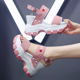 Niulatu Sandals Women 2025 New Summer Chunky High Heels Female Wedges Shoes for Women Fish Toe Red Sandalia Feminina DJSE