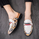 Niulatu Outdoor Mixed Colors Men Half Loafers Patent Leather Half Shoes Fashion Lightweight Slippers Breathable Man Casual Mules DJSE
