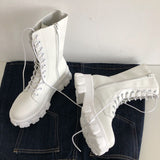Niulatu Boots Ladies Lace-Up Shoes for Women Keep Warm Platform Zipper Ankle Boots Soft Women Shoes Winter Boots Botas Mujer DJSE