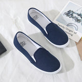Niulatu 42 Women Sneakers Slip on Shoes Woman Flats Canvas Loafers Candy Color Casual Shoes Female White Shoes zapatos mujer89 DJSE