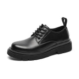 Niulatu Platform Men Casual Leather Shoes Designer Fashion Thick Sole Martin Shoes Classic High Quality Black Business Shoes for Men DJSE
