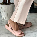 Niulatu Women Comfortable Sandals Flops Fashion Rome Slip-on Flat Shoes Women Slides Solid Casual Female PU Zapatos De Mujer DJSE