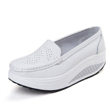 Niulatu Shoes Loafers For Women 2025 Wedges Sneakers Floral Single Woman White Shoes Platform Breathable Female Vulcanized Shoes DJSE