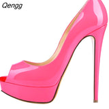 Niulatu leather 14cm women's shoes European and American fight color fish mouth fine with high heels young daily shoes DJSE