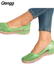 Niulatu Women Sandals Summer Ladies Slides Shoes Leather Breathable Slippers Women Sandals Outside Casual Flats Retro Slipper DJSE