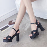 Niulatu Women Fish Mouth Platform High Heels Wedges Buckle Slope Sandals Women Shoes Woman Platform High Heels Sandals High Heels DJSE