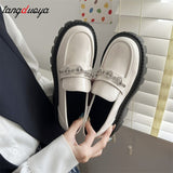 Niulatu Women Lolita Mary Jane loafers Shoes For Woman Spring Platform shoes Ladies Loafers Vintage Soft Slip On Chain 2025 DJSE