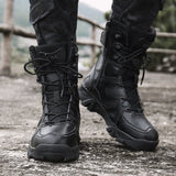 Niulatu Men Military Tactical Men's Boots Special Force PU Leather Waterproof Desert Combat Ankle Boot Army Work Men Shoes EVA DJSE