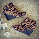 Niulatu Booties Winter Women Leopard Ankle Boots Footwear Platform High Heels Wedges Shoes Woman Bota Feminina DJSE