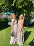 Niulatu Styles Of Evening Dresses Halter Neckline Prom Dress Pink A-line Tulle Layered Prom Dress HZ1007