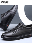 Niulatu Genuine Leather Shoes Men Footwear Soft Leather Mens Casual Shoes Flat Brand Male Footwear Black Brown A4906 DJSE
