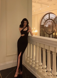 Sexy Sheath Black Satin 21st Birthday Dress Party Gown Birthday Outfits Birthday Dress Ideas For Women HZ1214