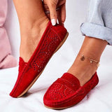 Niulatu Women Moccasins Shoes Ladies Slip on Loafers Casual Comfort Woman Sewing Suede Flats Female Soft Bottom Lightweight New DJSE
