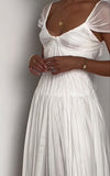 Niulatu White Chiffon A Line Prom Dress Wedding Dress HZ0113
