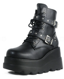 Niulatu Women Motorcycle Boots Strange Style High Heels Platform Woman Over The Knee High Boots Party Club Platform Boots Platform Shoes DJSE