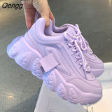 Niulatu Sneakers Women Fashion Comfortable Platform Vulcanize Shoes Autumn Lace Up Flats Casual Ladies Footwear Summer Basket DJSE