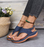 Niulatu Summer Women Strap Sandals Women&#39;s Flats Open Toe Solid Casual Shoes Rome Wedges Thong Sandals Sexy Ladies Shoes DJSE