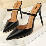 Niulatu Shoes Rivet High Heels Woman Pumps Pu Leather Women Heels 9cm Sexy Party Shoes Black Red Apricot Wedding Shoes Female DJSE