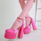 Niulatu Brand 2025 Women Sandals Summer Shoes Sexy Thick High Heels Platform Black Red Yellow Dress Party Wedding Shoes Pumps DJSE