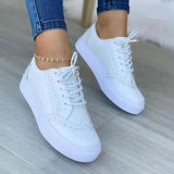 Niulatu Women's Vulcanized Shoes Low-top Round Toe Casual Shoes Flat Shoes Lace-up Walking Shoes Women Versatile Comfortable DJSE