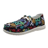 Niulatu for Women 2025 Autumn Fashion Plus Size Loafers Women Lace Up Casual Shoes Women Ethnic Style Printing Flats Zapatos Mujer DJSE