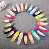 Niulatu Women Flat Shoes Trend Simple Sweet Classic Candy Colors New Autumn Summer Casual Flock Flats Boat Cute Girls Flats Office Shoes DJSE