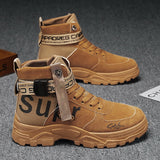 Niulatu Winter Men's Booties Fashion Personality British Style Mens Canvas Shoes Warm Comfort High-Top Tooling Male Tide Boots DJSE