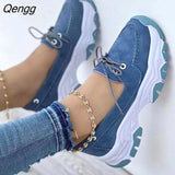Niulatu Thick-soled Women's Sports Shoes Fashion Casual Comfortable Slip-on Flat Shoes Women's Heightening Vulcanized Shoes DJSE