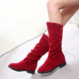 Niulatu Boots Women Winter Shoes Casual Woman High Boots Black Red Soft Comfortable Female Footwear Black Boots DJSE