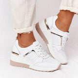 Niulatu Women Summer Shoes 2025 Spoorts Shoes Women Lace Up Wedge Sports Sneakers Vulcanized Platform Casual Shoes Flats Shoes DJSE